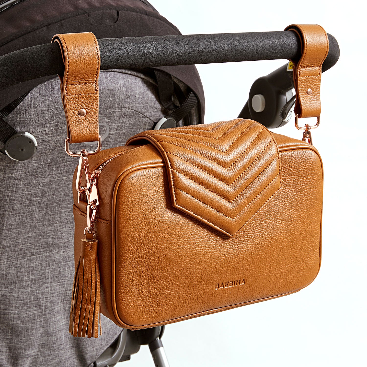 The New York Crossbody, Tan Small Grain